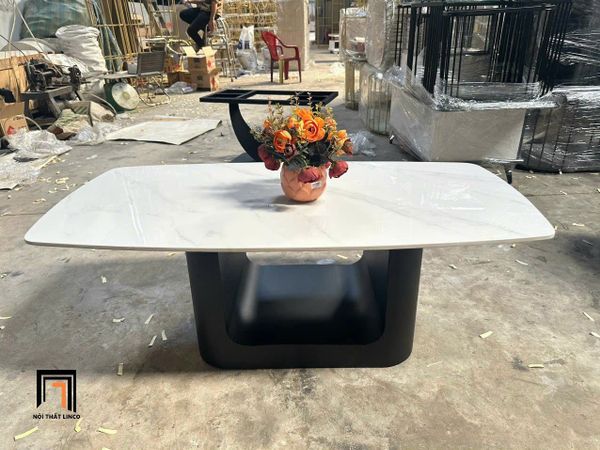 bàn trà mặt đá khung chân sắt chữ U, bàn sofa đẹp 1m x 50 cho căn hộ chung cư