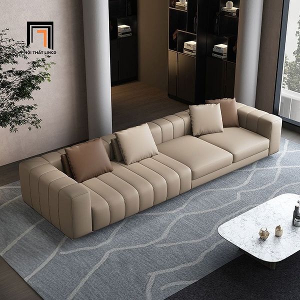 sofa băng da, sofa băng 3m, ghế sofa cao cấp