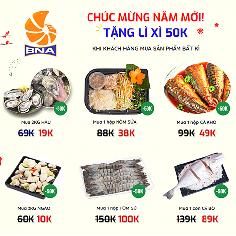 BNAFOODS tặng lì xì sắm Tết chào mừng xuân Nhâm Dần 2022