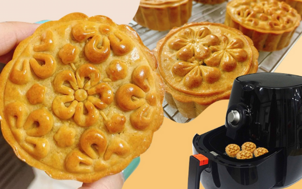 làm bánh trung thu bằng nồi chiên không dầu