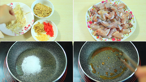 ếch xào sả ớt