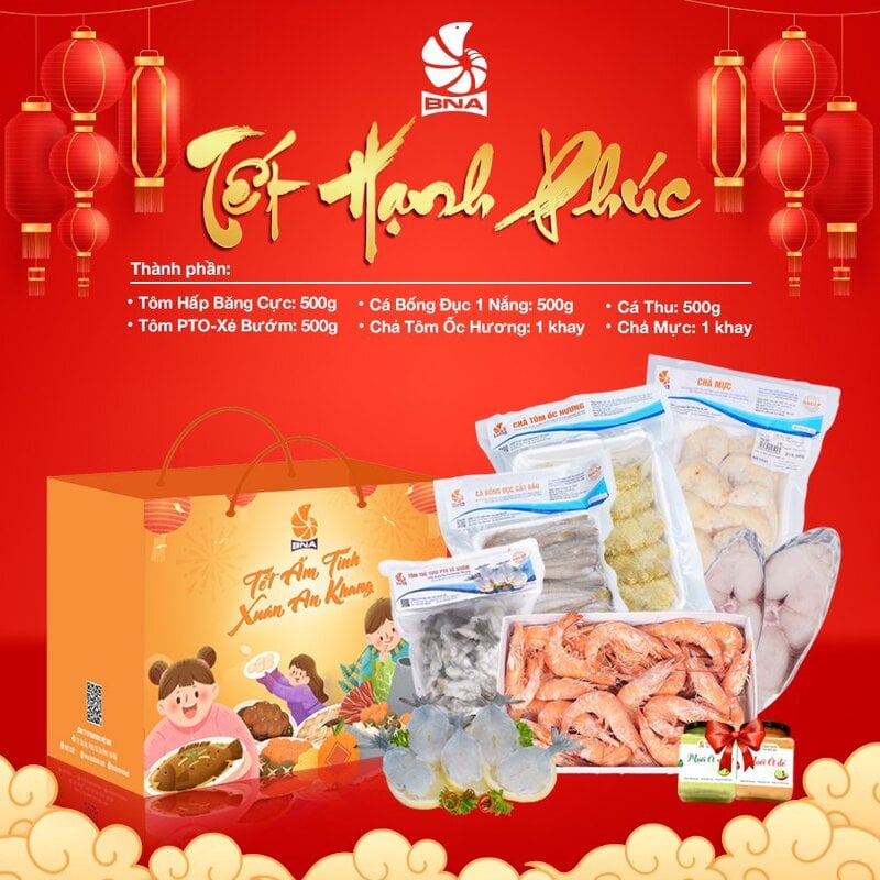 Giỏ quà Tết Hạnh Phúc