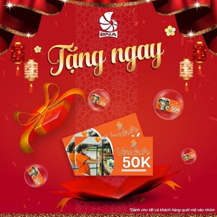 Quà tặng voucher mua hàng BNAFOODS