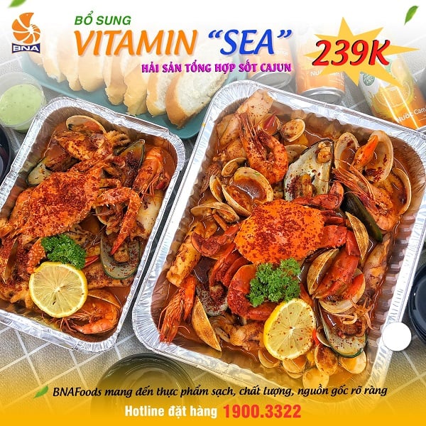 Hải sản sốt cajun BNAFOODS