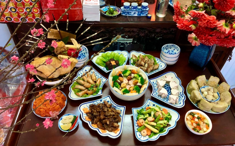 Mâm cỗ cúng giao thừa