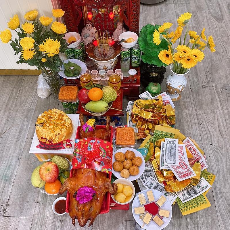 Mâm cúng vía Thần Tài