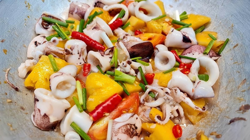 mực lá một nắng xào