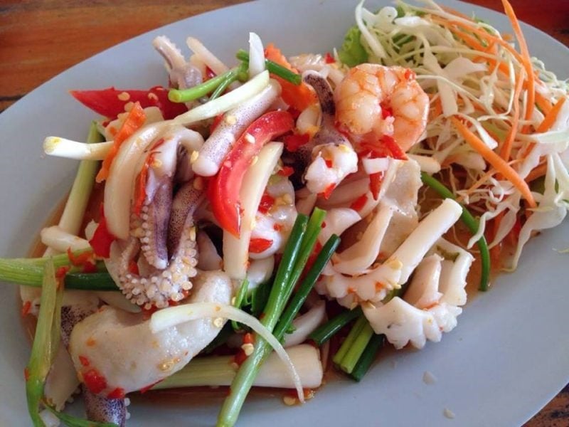 salad mực cay