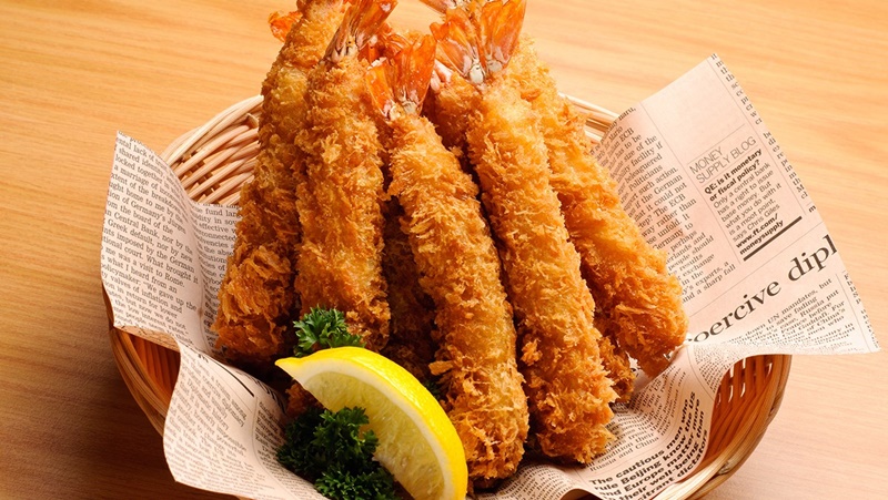 tôm thẻ chiên xù