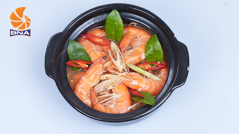 tôm thẻ hấp thái