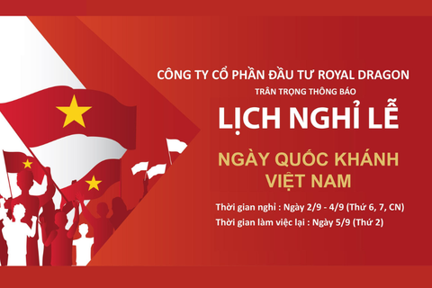 Thông báo Lịch nghỉ Lể 2.9.2022