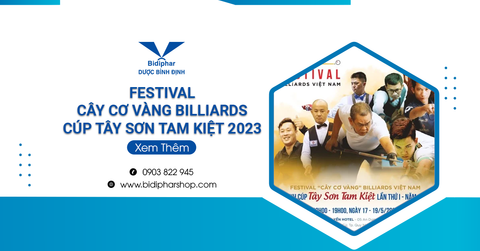 BIDIPHAR Tài Trợ Độc Quyền Cho Sự Kiện “FESTIVAL CÂY CƠ VÀNG BILLIARDS - CÚP TÂY SƠN TAM KIỆT 2023”