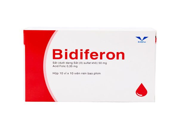 Thuốc bổ sung sắt và acid folic Bidiferon