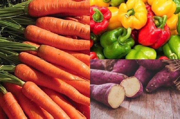 Các loại rau củ có màu vàng, cam hoặc đỏ thường có nhiều vitamin A