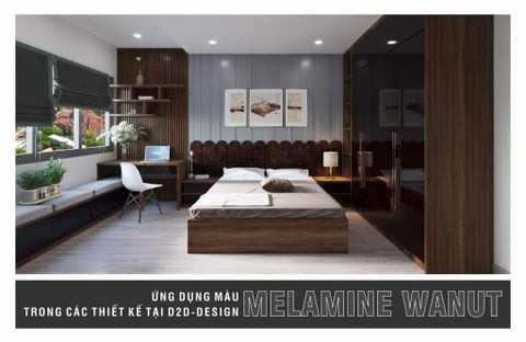 Ứng dụng màu melamine Wanut trong các thiết kế tại D2D-Design