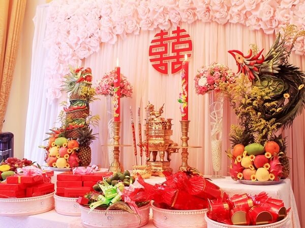 Trang trí bàn thờ đám cưới miền Trung