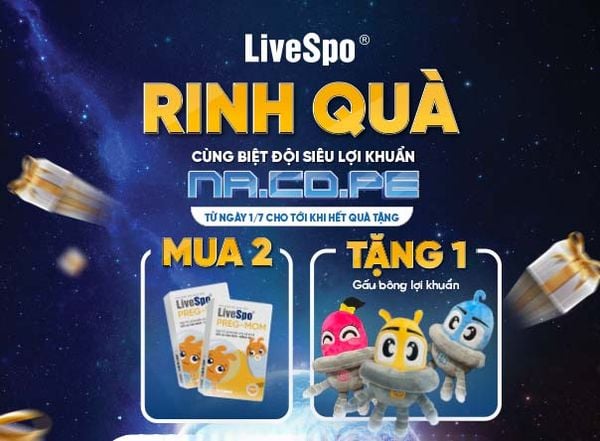 Nhận ngay gấu bông lợi khuẩn NaCoPe siêu đáng yêu khi mua LiveSpo PREG-MOM