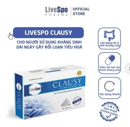 Men vi sinh LiveSpo CLAUSY hỗ trợ điều trị rối loạn tiêu hóa do kháng sinh có tốt không?