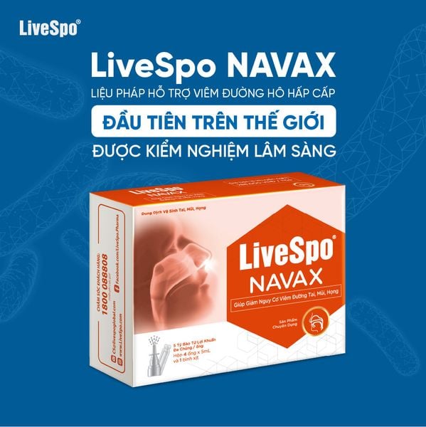 LiveSpo NAVAX hỗ trợ điều trị viêm đường hô hấp cấp được kiểm chứng lâm sàng