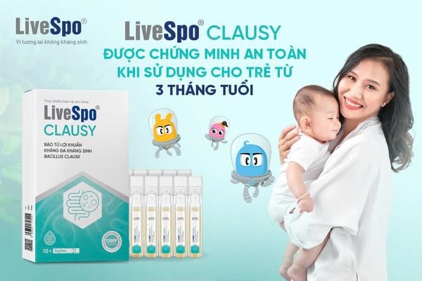 LIVESPO CLAUSY ĐƯỢC CHỨNG MINH AN TOÀN KHI SỬ DỤNG CHO TRẺ TỪ 3 THÁNG TUỔI