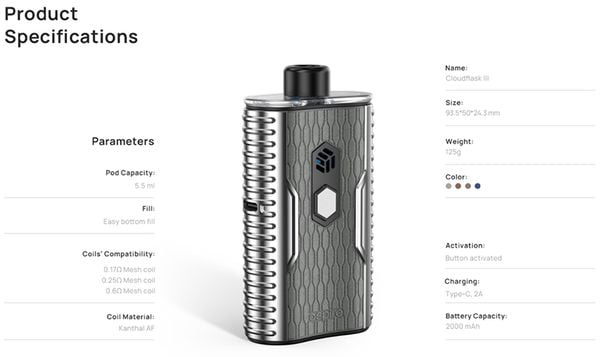 Aspire Cloudflask 3 Pod System Kit