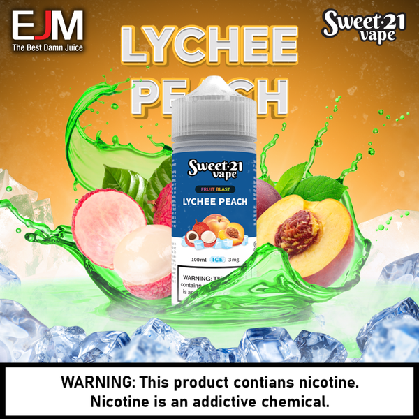 Tinh dầu Freebase Sweet 21 Vape Fruit Blast Lychee Peach