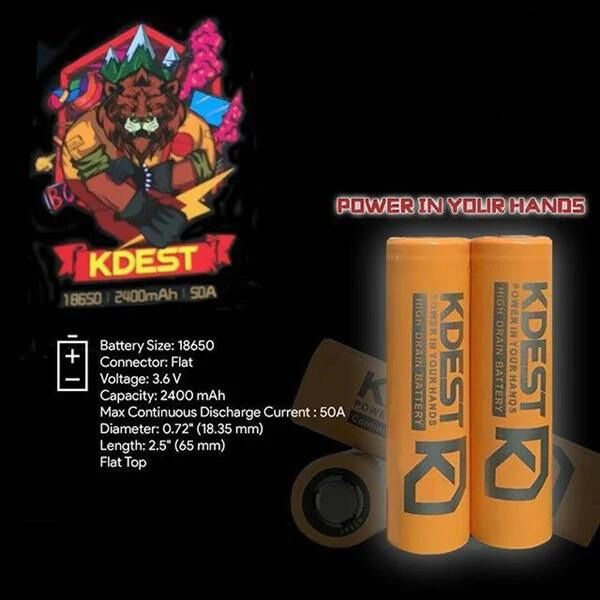 Pin Kdest 18650 – 2400 mah – 50A