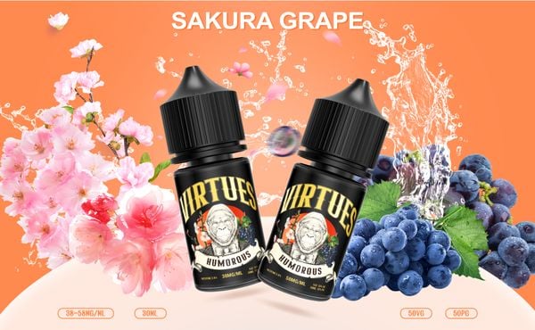 Tinh dầu Salt Nic Virtues Nho mix hoa anh đào (Sakura Grape) - Humorous