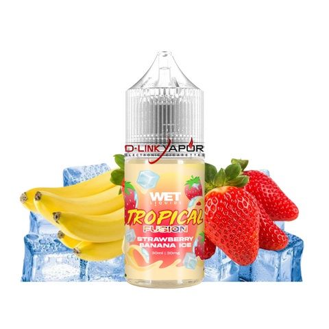 Wet Liquids - Tropical Fusion Strawberry Banana Ice (Dâu Chuối Lạnh) Salt Nic 30ml