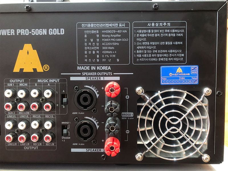 amply karaoke jarguar pro 506n gold af thiết kế quạt tản nhiệt