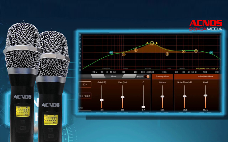 loa karaoke xách tay acnos ks360ms điều chỉnh qua app