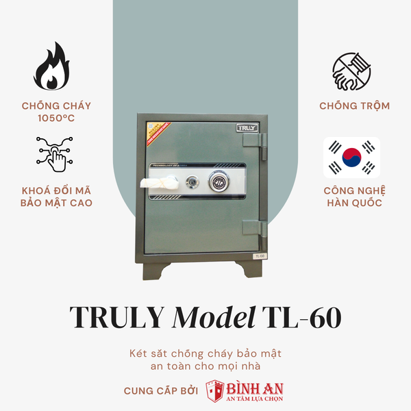 Két sắt TRULY TL-60 (110kg) An Toàn Bảo Mật Chống Cháy