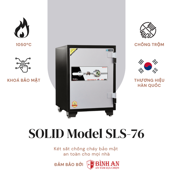 Két Sắt Solid Safe SLS-76, 150kg, (C/E) Chống Trộm Hàn Quốc