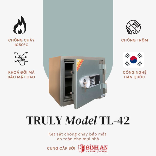 Két sắt TRULY TL-42 (75kg) An Toàn Bảo Mật Chống Cháy