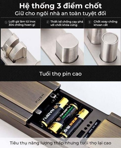 Khoá cửa Kaadas 6002 điện tử thông minh tân cổ điển