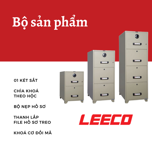 Bộ sản phẩm của két sắt hồ sơ LEECO