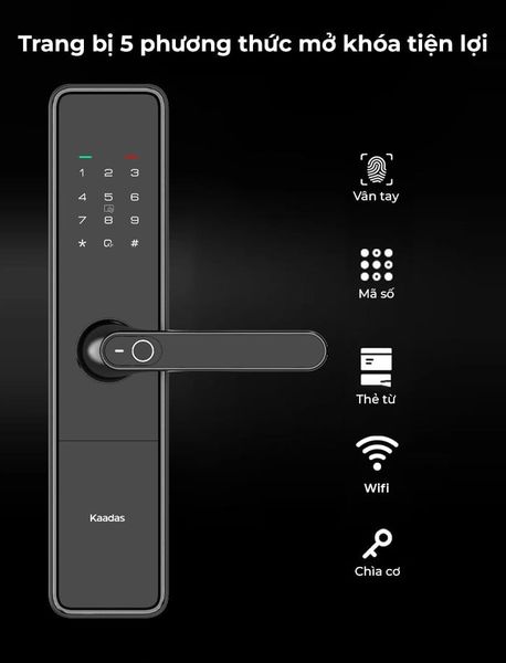 Khoá cửa Kaadas S500-5W điện tử thông minh wifi