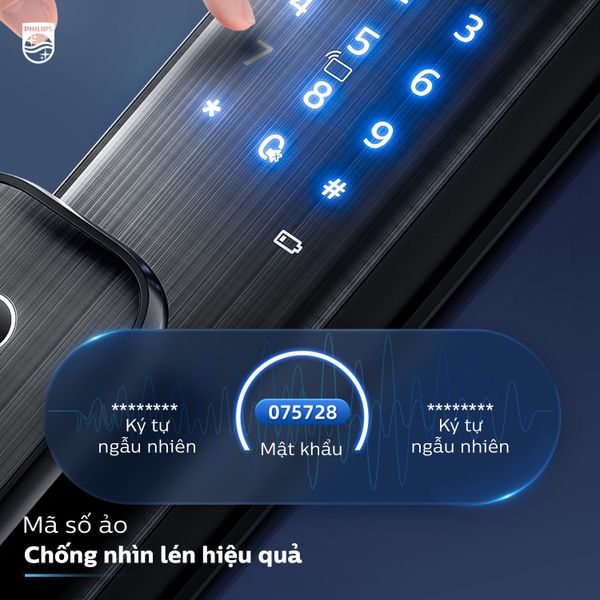 Khóa cửa Philips Alpha-VP-5HWS Thông Minh Vân Tay