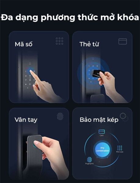 Khoá cửa Kaadas Q3 điện tử thông minh vân tay