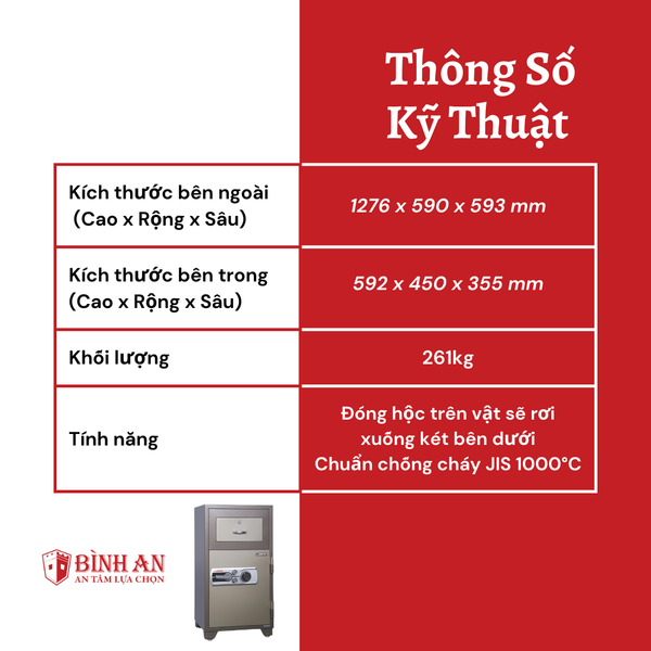 Két Sắt LEECO PD-125 (261kg) Thả Tiền Nhập Khẩu Thái Lan - ảnh 4