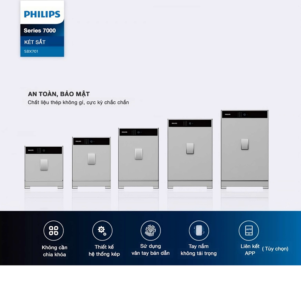 Ưu điểm két sắt Philips SBX701-5B0 nặng 88kg