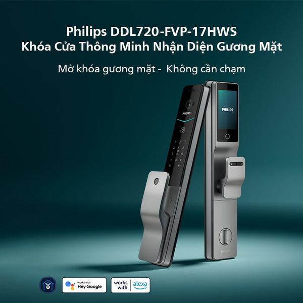 Khóa cửa Philips DDL720 - FVP - 7HWS điện tử thông minh nhận diện khuôn mặt