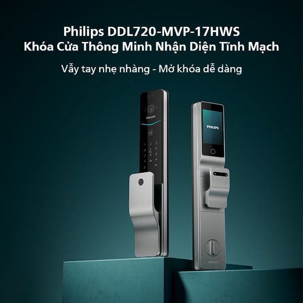 Khóa cửa Philips DDL720-MVP điện tử thông minh tĩnh mạch lòng bàn tay