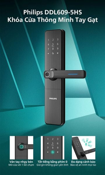 Khóa Cửa Thông Minh Philips DDL609-5HS
