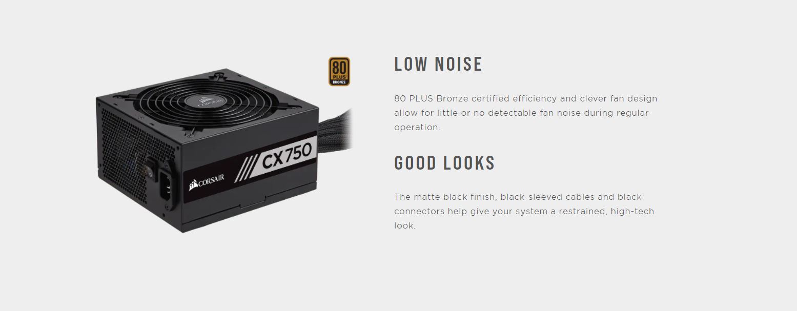 Nguồn Corsair CX750M 750W (80 Plus Bronze Semi Modul / Màu Đen ) giới thiệu 2