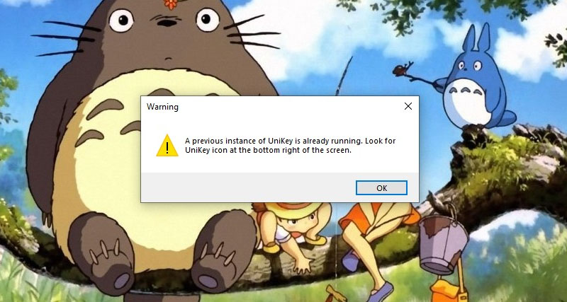 Thông báo lỗi UniKey