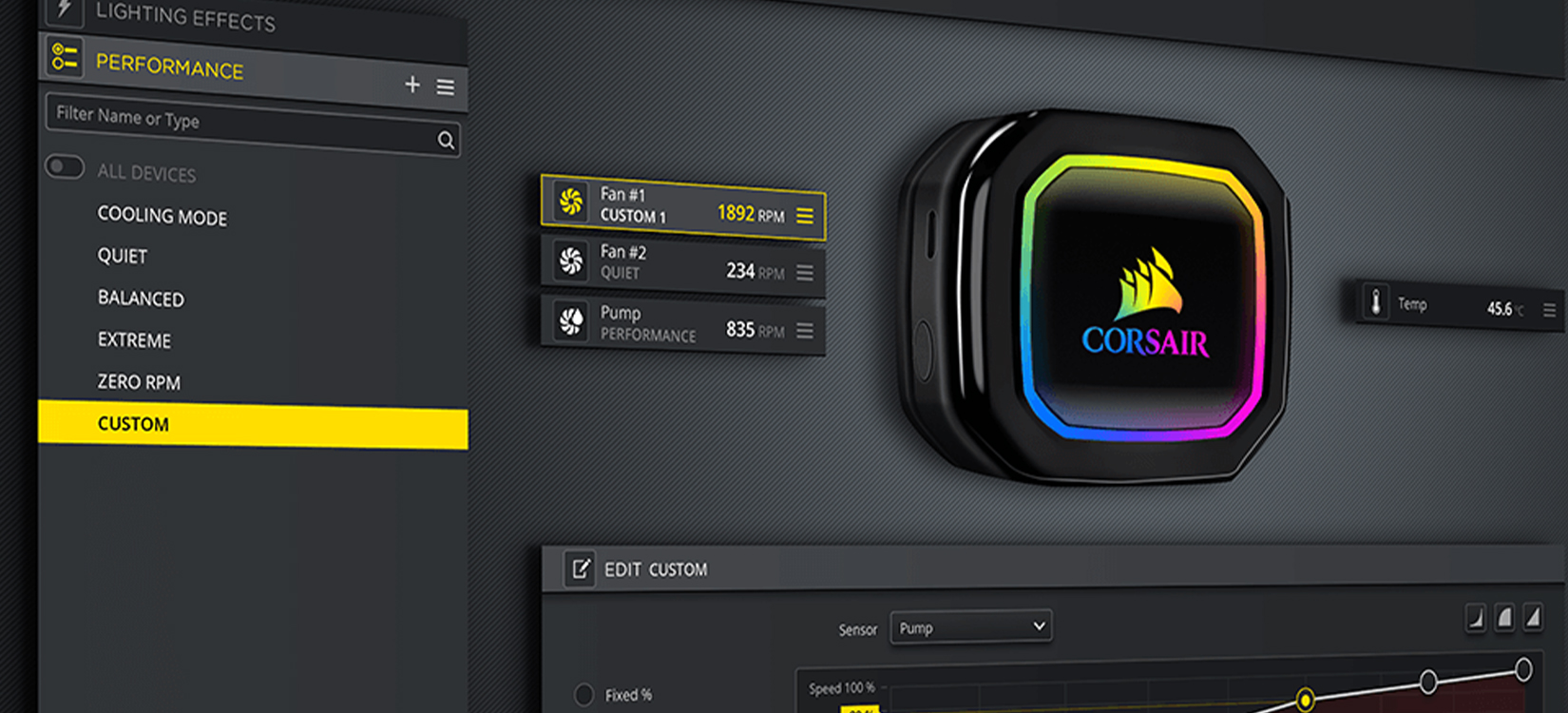 Phần mềm Tản nhiệt nước Corsair H100i RGB PRO XT ( CW-9060043-WW )