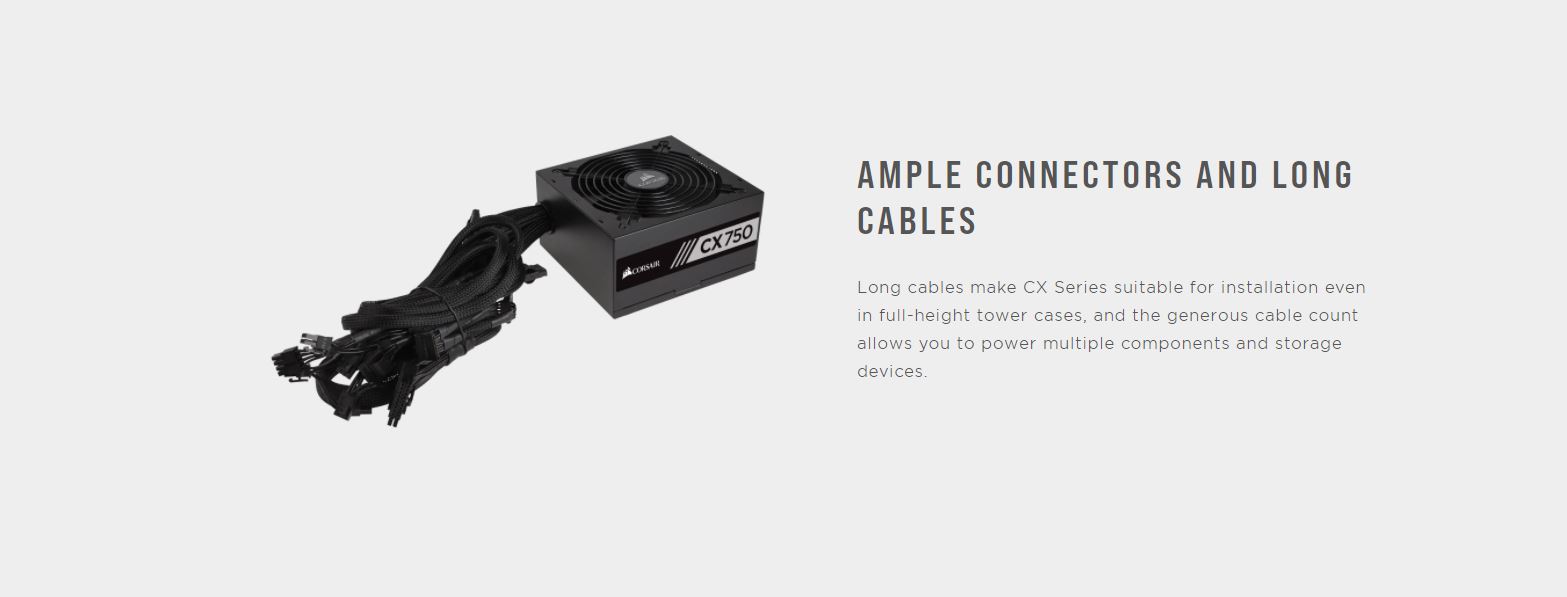 Nguồn Corsair CX750M 750W (80 Plus Bronze Semi Modul / Màu Đen ) giới thiệu 4