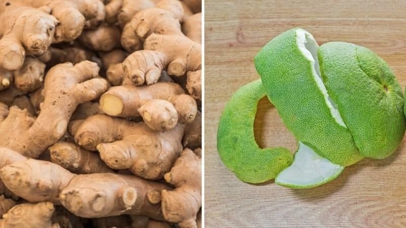 Gừng và vỏ bưởi là hai nguyên liệu chống rụng tóc tự nhiên