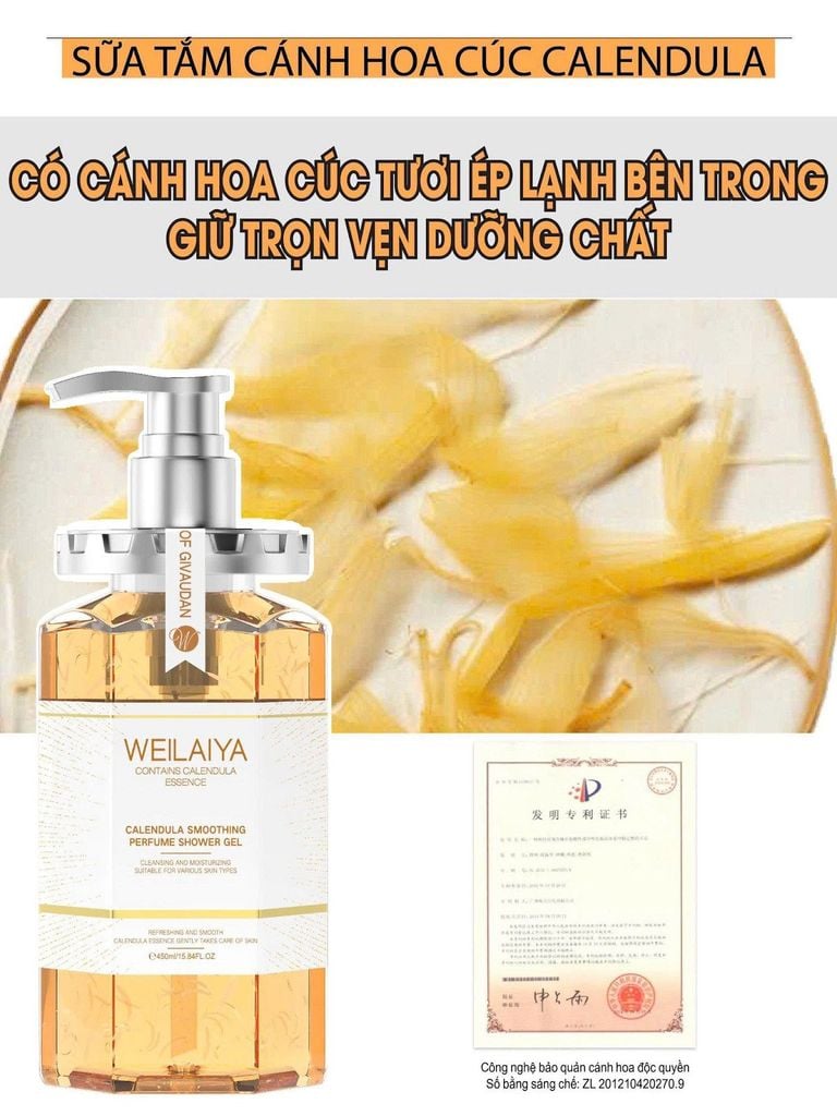 sữa tắm hoa cúc weilaiya